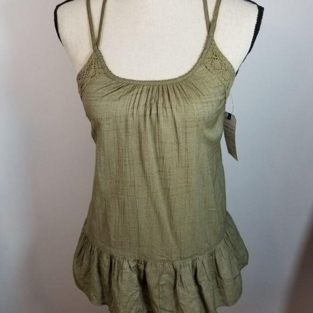 Melrose & Market Tank XXS Green Strappy Drop Waist